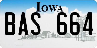 IA license plate BAS664