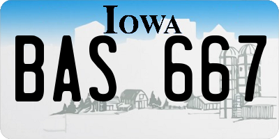 IA license plate BAS667