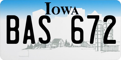 IA license plate BAS672
