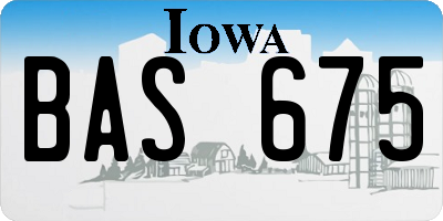 IA license plate BAS675