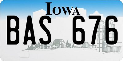 IA license plate BAS676
