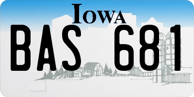 IA license plate BAS681