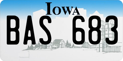 IA license plate BAS683