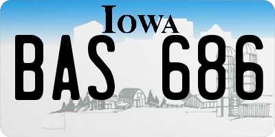 IA license plate BAS686