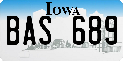 IA license plate BAS689