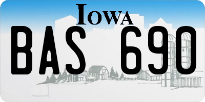 IA license plate BAS690