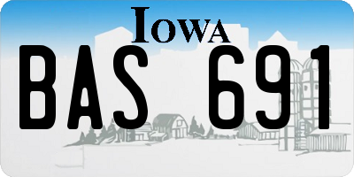 IA license plate BAS691