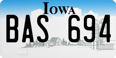 IA license plate BAS694