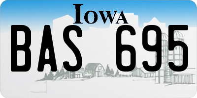 IA license plate BAS695