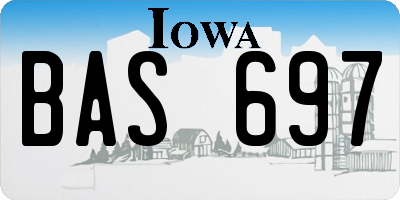 IA license plate BAS697