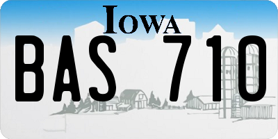 IA license plate BAS710