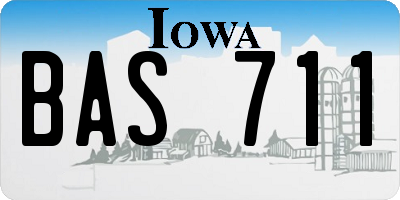 IA license plate BAS711