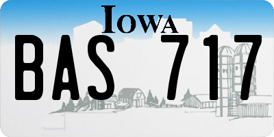 IA license plate BAS717