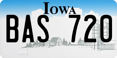 IA license plate BAS720