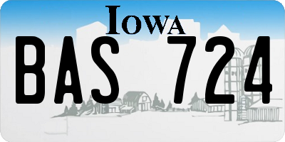 IA license plate BAS724
