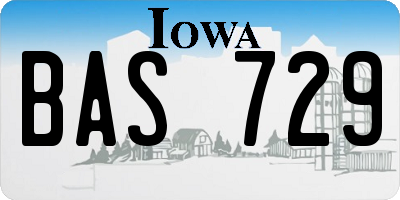 IA license plate BAS729