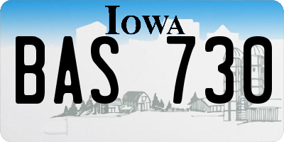IA license plate BAS730