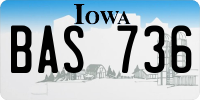 IA license plate BAS736