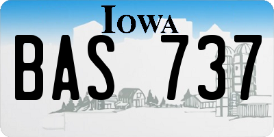 IA license plate BAS737