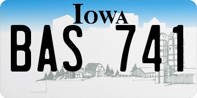 IA license plate BAS741
