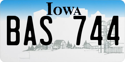 IA license plate BAS744