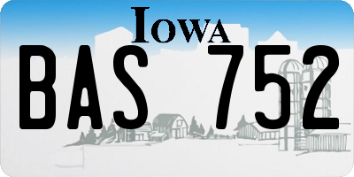 IA license plate BAS752