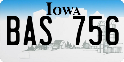 IA license plate BAS756