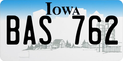 IA license plate BAS762