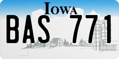 IA license plate BAS771