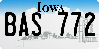 IA license plate BAS772