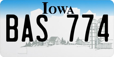 IA license plate BAS774