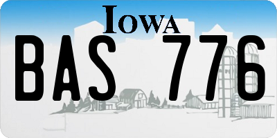 IA license plate BAS776
