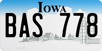 IA license plate BAS778