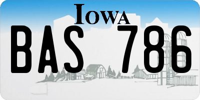 IA license plate BAS786