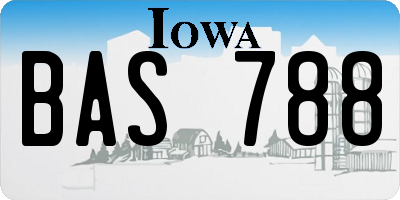 IA license plate BAS788