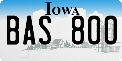 IA license plate BAS800