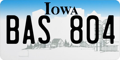 IA license plate BAS804