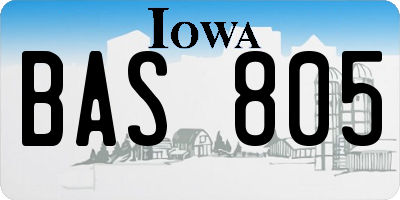IA license plate BAS805
