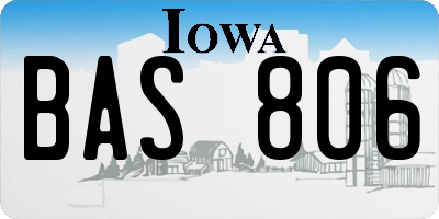 IA license plate BAS806