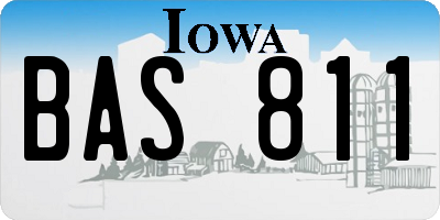 IA license plate BAS811