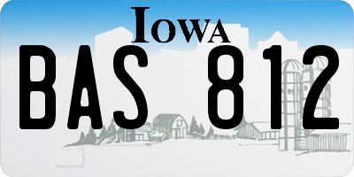 IA license plate BAS812