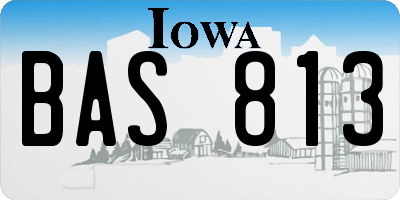 IA license plate BAS813