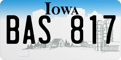 IA license plate BAS817