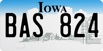 IA license plate BAS824