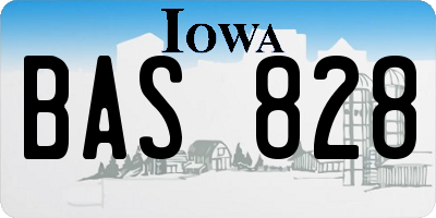 IA license plate BAS828