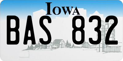 IA license plate BAS832