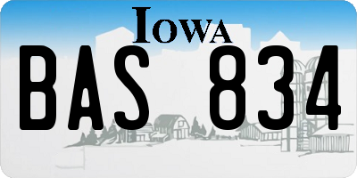 IA license plate BAS834