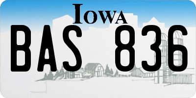 IA license plate BAS836