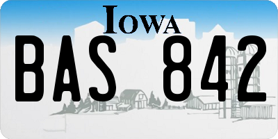IA license plate BAS842