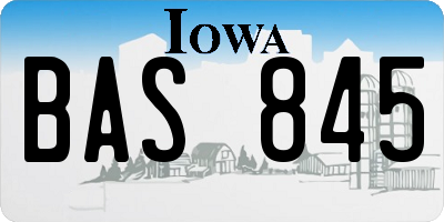 IA license plate BAS845